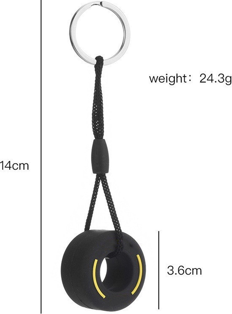 Racing Tire Keychain | Car Tire Key Holder | Racing Tire Keychain | Universal | Car Accessories | Black/White - Image 4