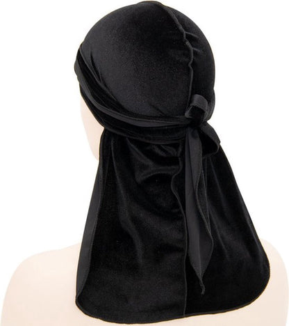 Durag Bandana | Silky Soft | Headscarf | Headband | Hairnet | Moisture Absorbing | Unisex | Black - Image 3