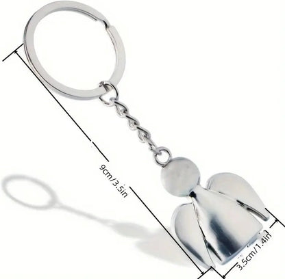 Guardian Angel Keychain | Guardian Angel Keychain | Key Holder | Stainless Steel | Silver - Image 2