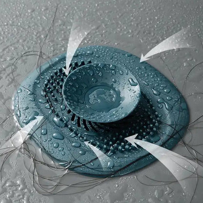 Luxury Shower Drain - Hair Catcher - Sink Stopper - Drain Plug - Silicone - Dark Blue