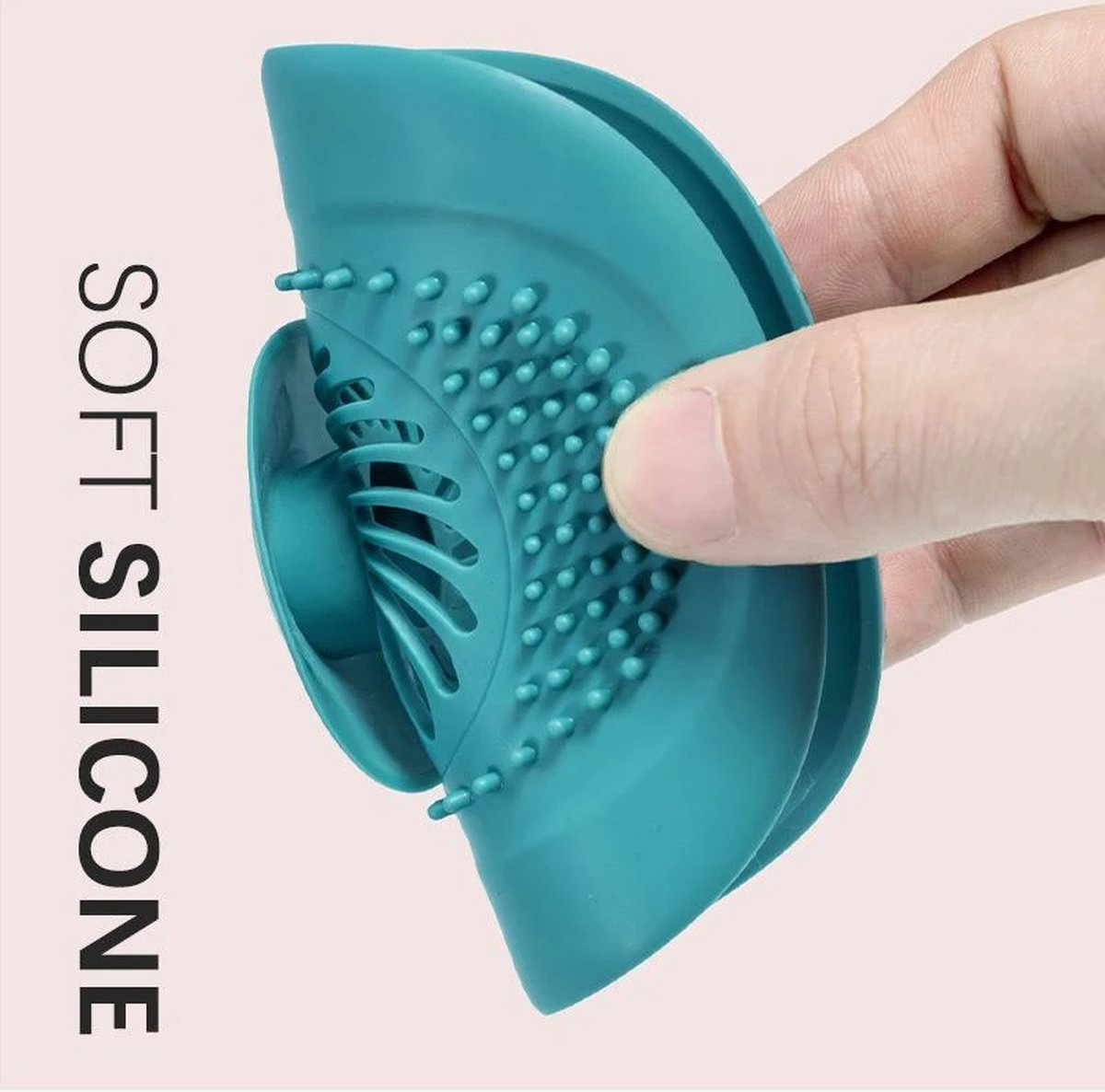 Luxury Shower Drain - Hair Catcher - Sink Stopper - Drain Plug - Silicone - Dark Blue - Image 3