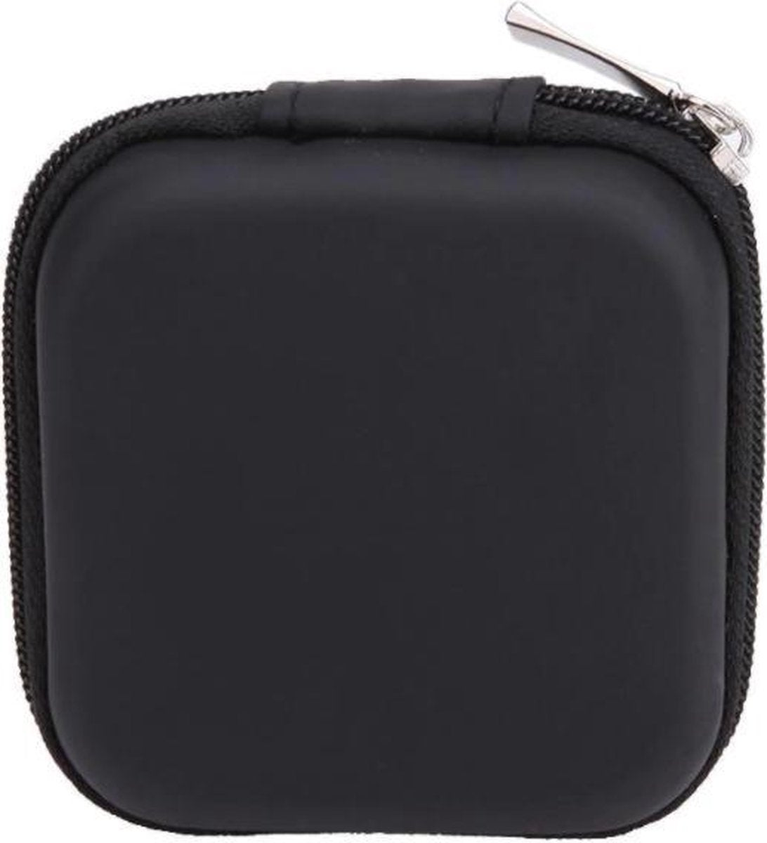 Hard Case Earphone Case | Storage Bag for Earphones | Cable Pouch | Storage Case for Cable | In-Ear Earphones | Key Holder | Coin Holder | Keys | Coins | Travel Bag | Black | Storage Bag | Storage Space | Phone Accessories | Electronics Protector - Image 2