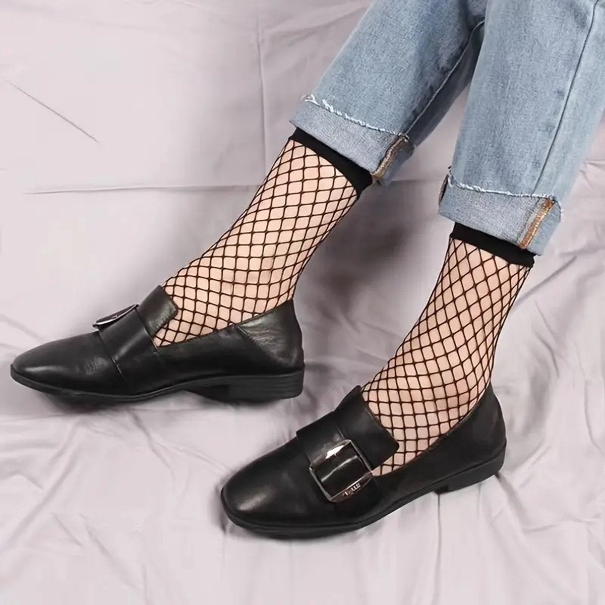 3 Pairs of Fishnet Socks for Women | Trendy Socks | Fishnet Stockings | Thin Mesh Socks | With Anti-slip | Soft & Lightweight | Size 36-42 | Black - Image 5