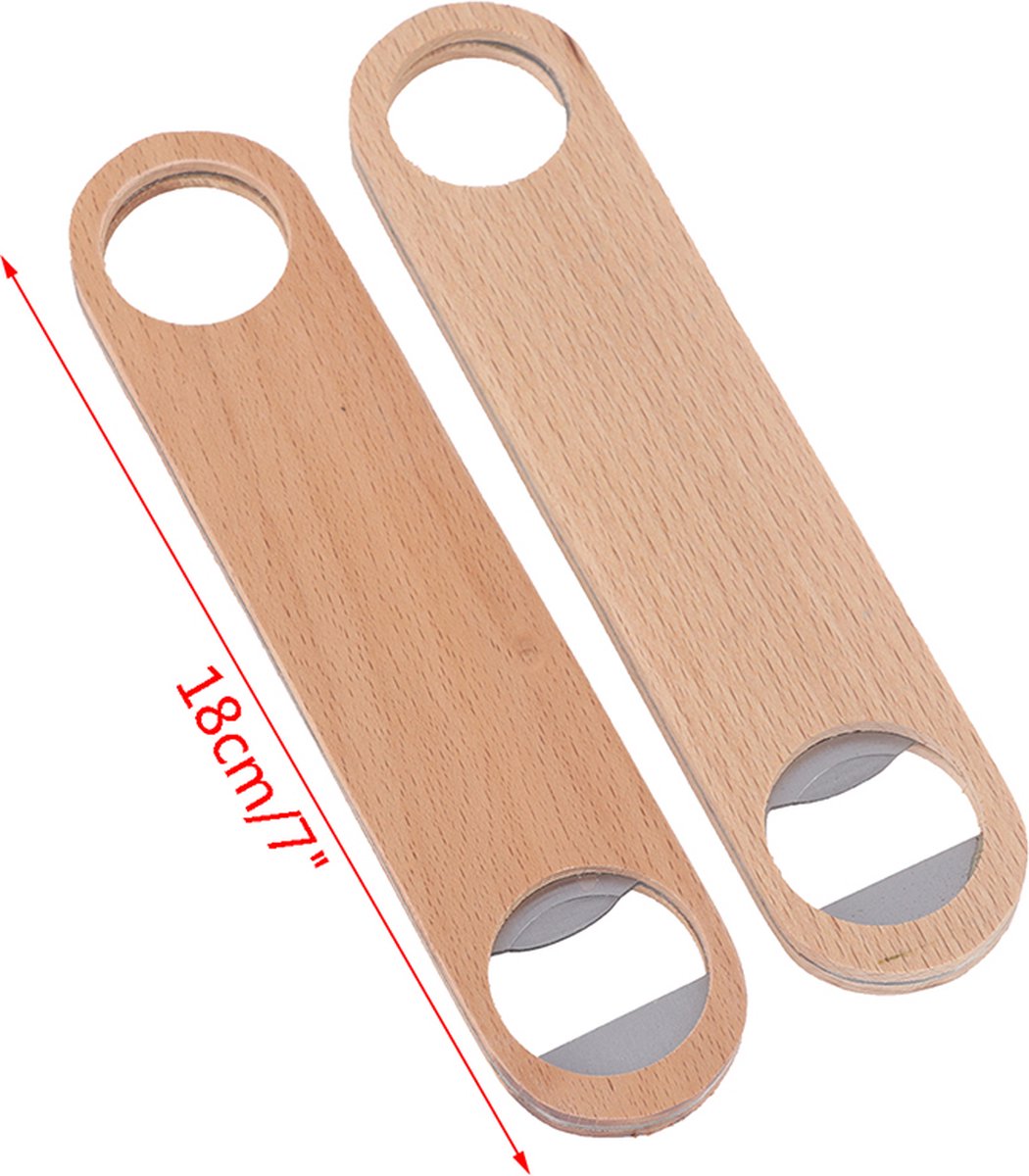 Luxury Wooden Bottle Opener | Beer Opener | Bottle Opener | Bar Accessories | With Hanging Loop | Wood/Stainless Steel | 18 x 5 CM - Image 3