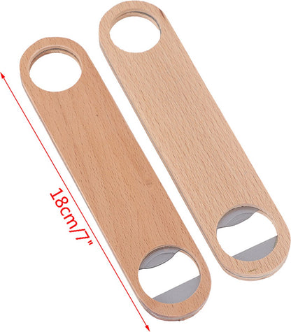 Luxury Wooden Bottle Opener | Beer Opener | Bottle Opener | Bar Accessories | With Hanging Loop | Wood/Stainless Steel | 18 x 5 CM - Image 3