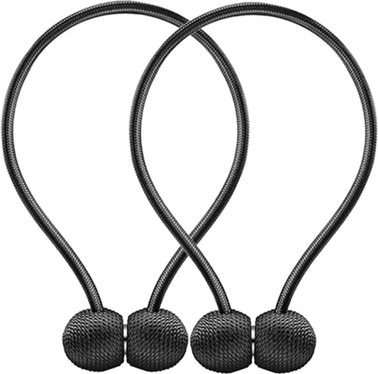 Set of 2 Magnetic Curtain Holders | Curtain Tieback | Curtain Holder | Magnetic Curtain Cord | Curtain Buckle | Universal | Black - Image 3