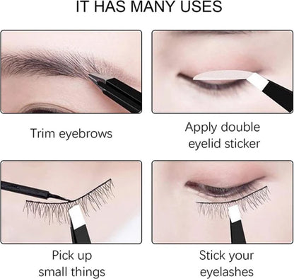 Eyebrow Plucking Tweezers Stainless Steel | Eyebrow Hair Removal | Facial Hair Removal | 8.5 CM | Black - Image 5