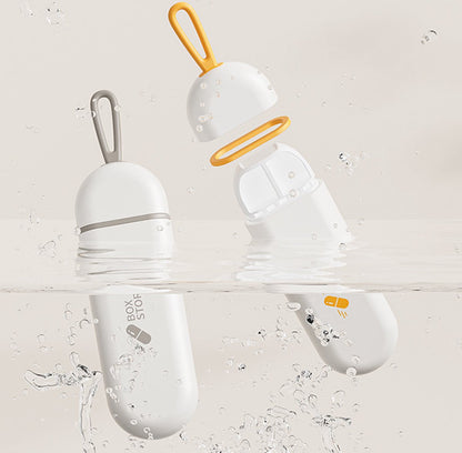 Portable | Pill Box | Pill Box | Medicine Box | Waterproof | Pill Box Tube | 3 Compartments | Incl. Hanging Hook | Grey - Image 5