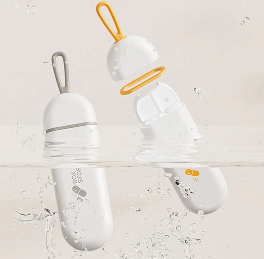 Portable | Pill Box | Pill Box | Medicine Box | Waterproof | Pill Box Tube | 3 Compartments | Incl. Hanging Hook | Grey - Image 5
