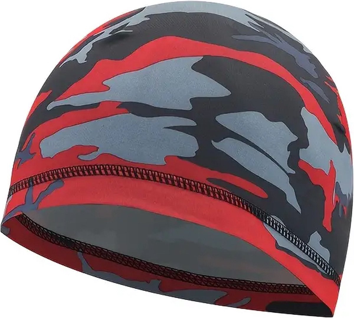 Motorcycle Beanie | Camouflage Cycling Beanie | Helmet Beanie | Bandana | Ventilated | Motorcycle Accessories | Helmet Hair Cap | Camo/Red - Image 5