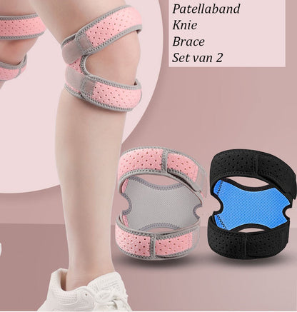 Double Patella Knee Brace | Patella Strap | Knee Support | Knee Protector | Knee Tendon Strap | Knee Bandage | Elastic Bandage | Adjustable | Black/Blue - Image 4