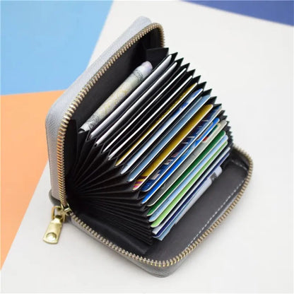 Card Holder with Anti-RFID | Credit Card Holder | With Cash Compartment | Card Holder - Wallet | PU Leather | Wallet | Grey - Image 2