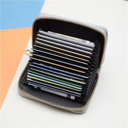 Card Holder with Anti-RFID | Credit Card Holder | With Cash Compartment | Card Holder - Wallet | PU Leather | Wallet | Grey - Image 4