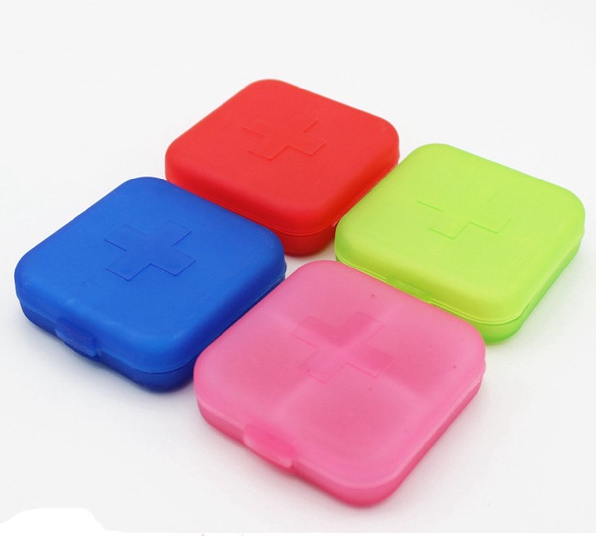 Medicine box | Pill box | Pill case | 4 compartments | Sealed | Red - Image 3