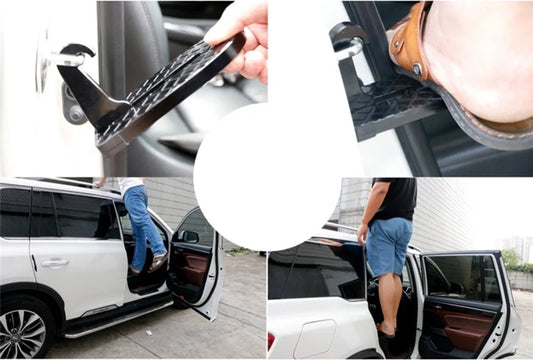 Car Roof Box Step | Door Step | Bike Carrier | Roof Rack | Includes Safety Hammer | Universal | Aluminum | Black - Image 2