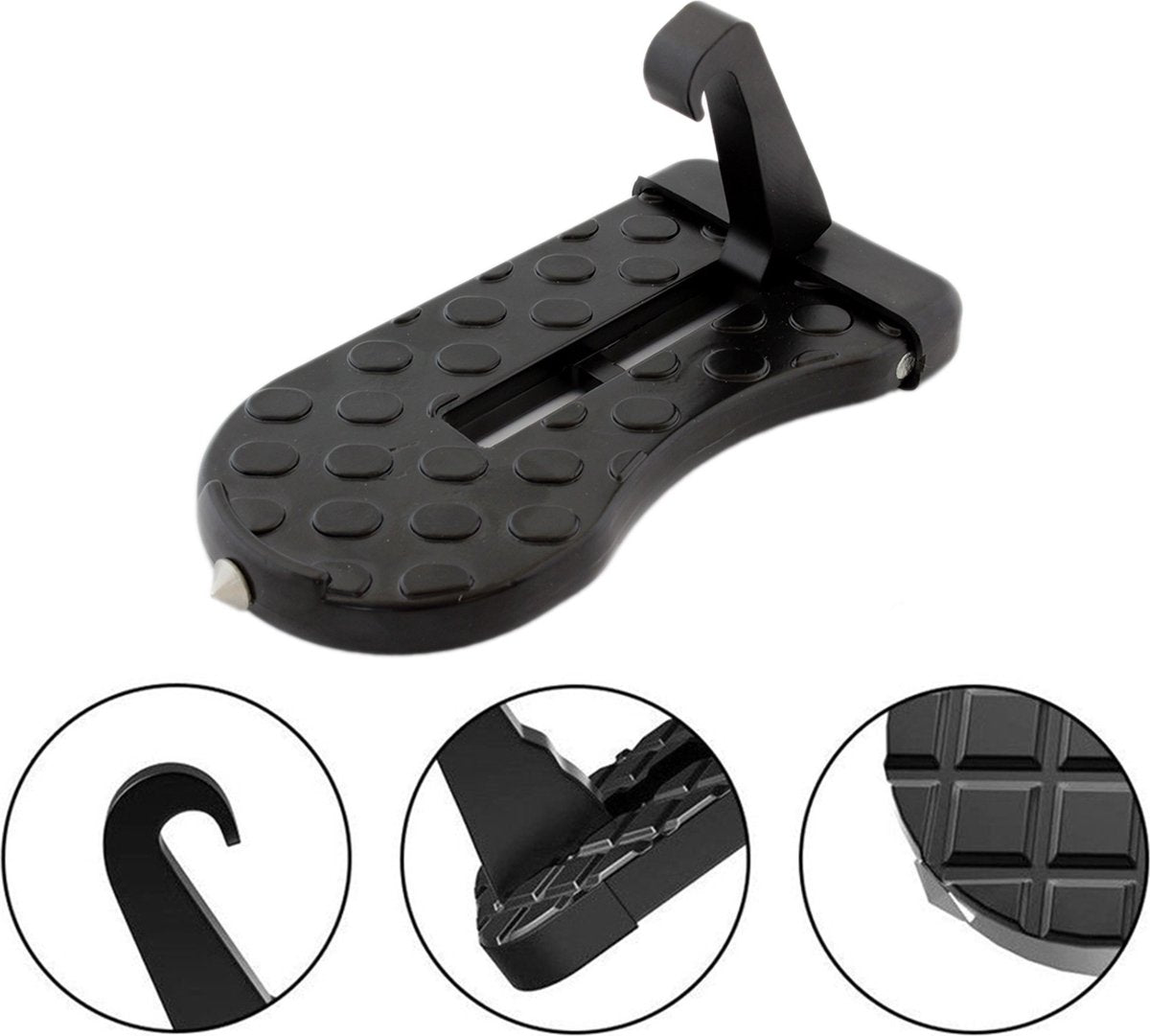 Car Roof Box Step | Door Step | Bike Carrier | Roof Rack | Includes Safety Hammer | Universal | Aluminum | Black - Image 4