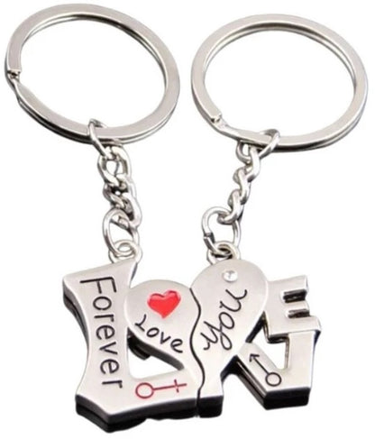 2-Piece Keychain Forever Love You | Couples Keychain | For Him & Her | Silver - Image 3