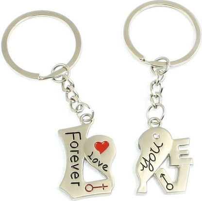 2-Piece Keychain Forever Love You | Couples Keychain | For Him & Her | Silver - Image 5