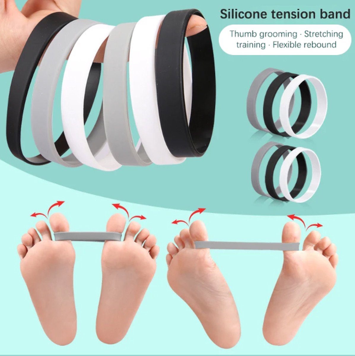 Elastic Toe Spreader | Elastic Toe Stretcher | Orthopedic Training | Hallux Valgus Toe Corrector | Straighten Big Toe | White - Image 3