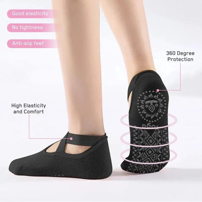 Closed Toe Yoga Socks | With Anti-Slip Bottom | Anti-Slip Socks | Pilates Socks | Size 36-40 | Red - Image 2