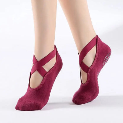 Closed Toe Yoga Socks | With Anti-Slip Bottom | Anti-Slip Socks | Pilates Socks | Size 36-40 | Red - Image 5