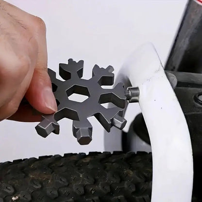 18 in 1 Multipocket Tool | 18 Functions | Stainless Steel | Multitool Keychain | Bicycle Tools | Snowflake | Black - Image 3