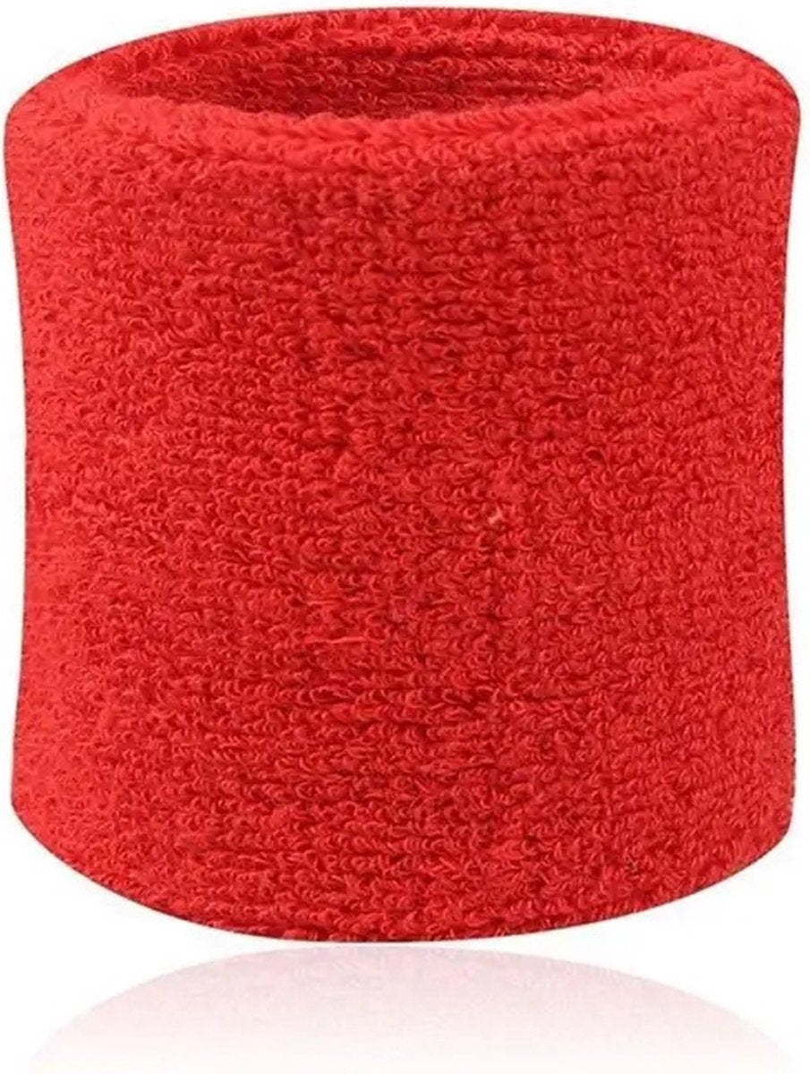 Wristband Set | Sweatband | Sweatbands | Wrist | Sports Bands | 2 Pieces | 8 x 8 CM | Red - Image 2
