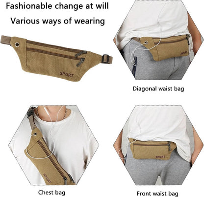 Sporty Waist Bag | Running Belt | Fanny Pack | Crossbody Bag | With Phone Holder & Cable Opening | Running Bag | Unisex | Black - Image 5