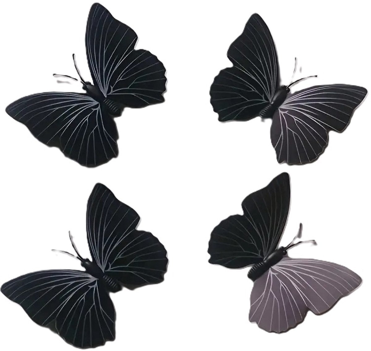 Set of 12 3D Butterfly Wall Decoration | Wall Butterflies | Nursery Decoration | Foldable Wall Stickers | Butterfly Wall Stickers | Black - Image 4