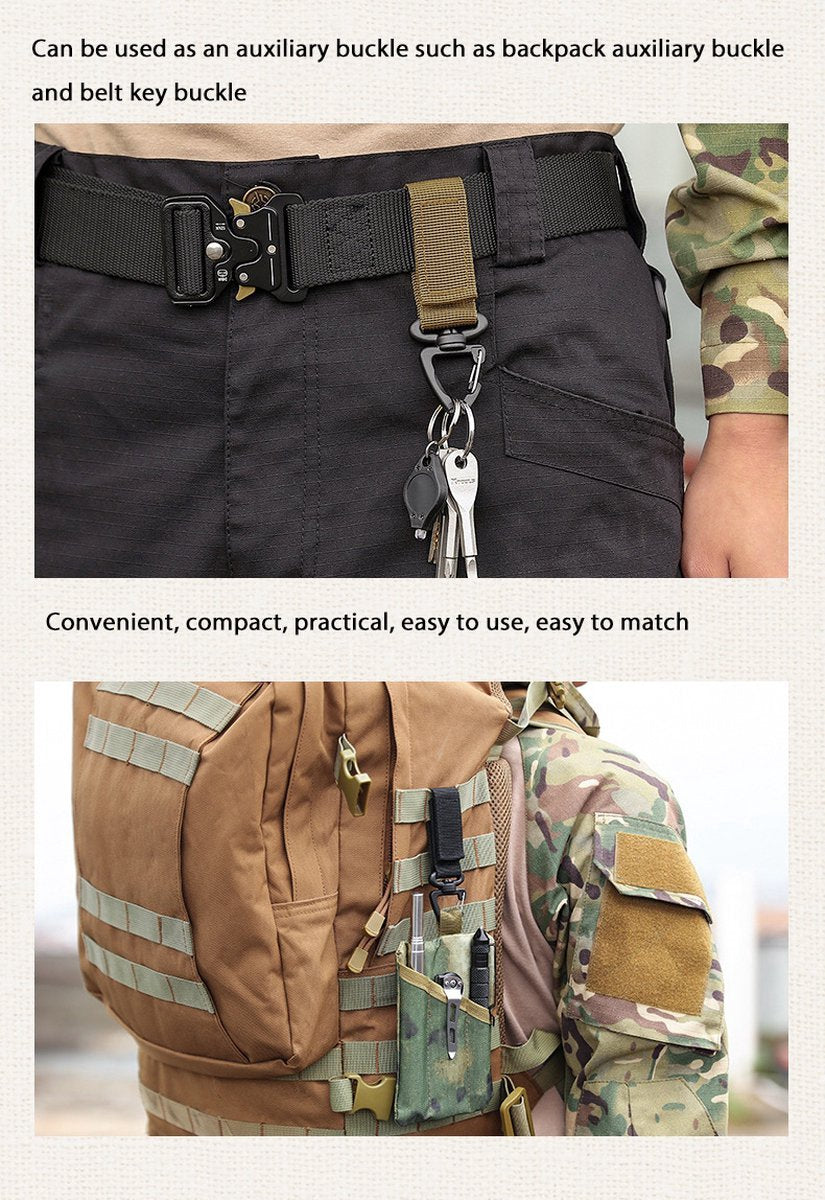 Bottle Hanger | Swivel Buckle | Nylon Outdoor Buckle | Camping Accessory | Carabiner Keychain | Green - Image 2