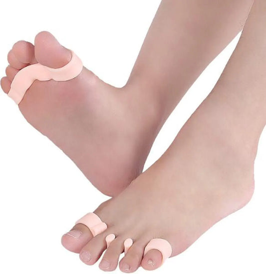 Toe Corrector for 5 Toes | Toe Separator | Hallux Valgus | Toe Straightening | Silicone Gel Toe Separator | White | 1 Pair