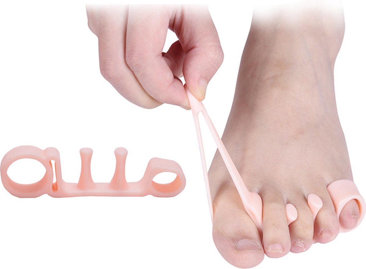 Toe Corrector for 5 Toes | Toe Separator | Hallux Valgus | Toe Straightening | Silicone Gel Toe Separator | White | 1 Pair - Image 2