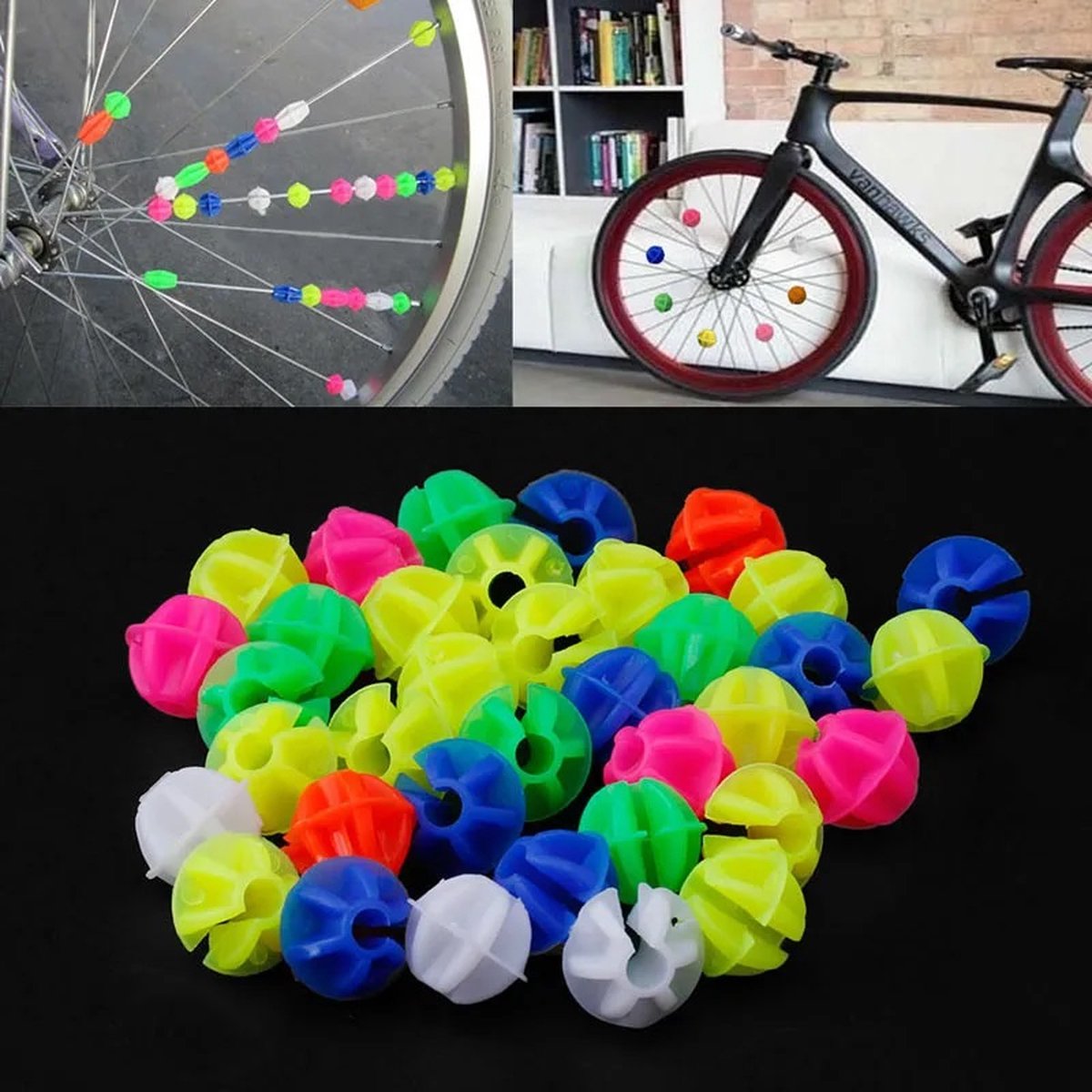 Spoke Beads Bicycle Wheel 72 Pieces | Spoke Reflectors | Glow In Dark | Wheel Reflectors Children's Bicycle | Multicolor - Image 4