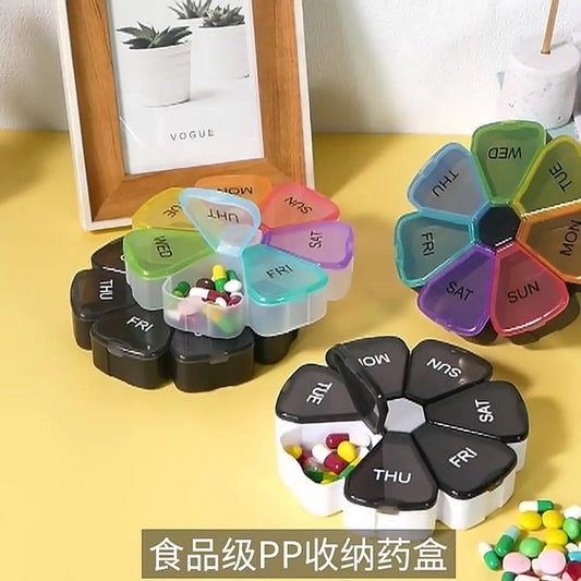 Medicine box | Pill box | Pill case | Medicine box | Pill Box | With Push Button | 7 days | 2 Daily portions - Image 2