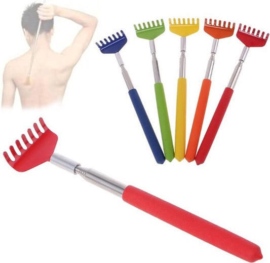 2x Extendable Back Scratcher | Adjustable Back Scratcher | Massage Scratcher | Telescopic Back Scratcher | Up to 56 CM | Stainless Steel | Blue