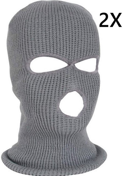 2x Facemask I Sports hat I Three-hole hat I Ski hat I Bivouac I Balaclava I One Size I Gray