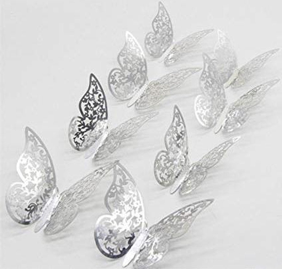 3D Wall Decoration Butterflies 12 Pieces | Wall Butterflies | Butterfly Wall Stickers | Solid Wall Stickers | Silver - Image 3