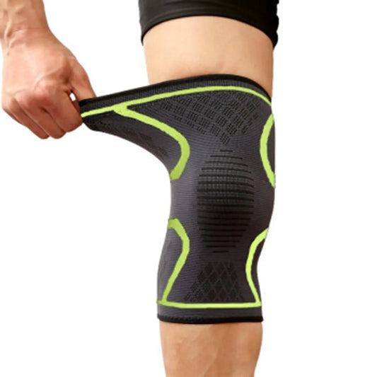 Compression Knee Brace | Knee Support | Knee Protector | Knee Bandage | Knee Support | 1 Piece | Black Green | Size M - Image 3