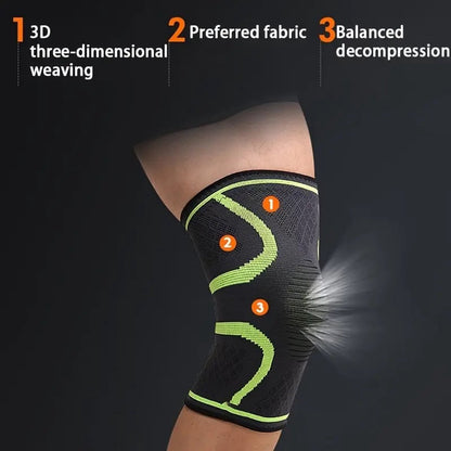 Compression Knee Brace | Knee Support | Knee Protector | Knee Bandage | Knee Support | 1 Piece | Black Green | Size M - Image 5
