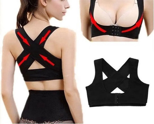 Women's Back Brace | Back Band | Posture Corrector | Elastic Brace | Back Corrector | Posture Correction | For Back Pain | Corrector | Size MI Black - Image 3