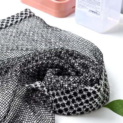 2-piece Japanese back scrubber set, exfoliating shower towel, extra-long exfoliating washcloth for men and women, scrub cloth for body cleansing and massage (black) - Image 2
