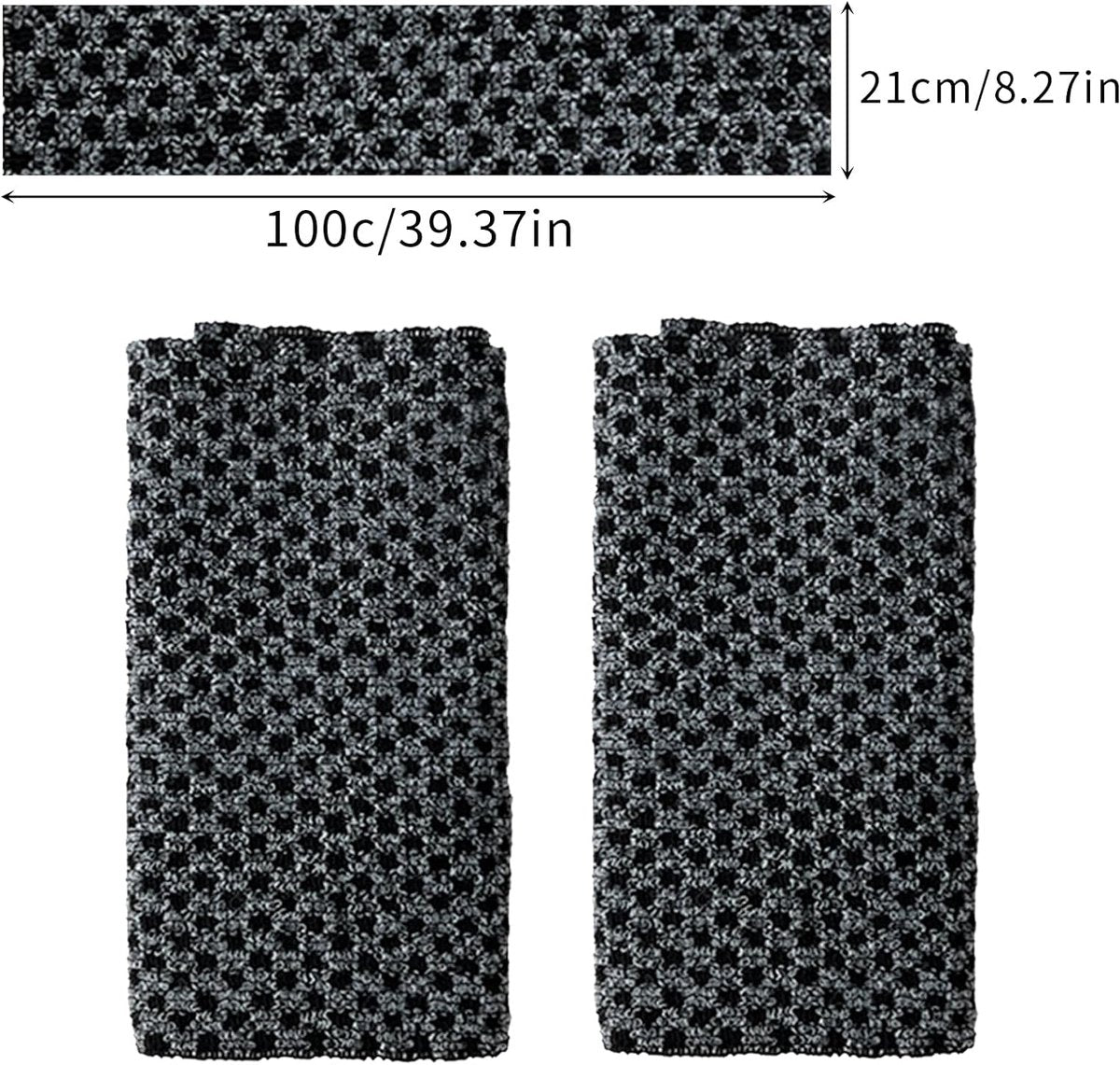 2-piece Japanese back scrubber set, exfoliating shower towel, extra-long exfoliating washcloth for men and women, scrub cloth for body cleansing and massage (black) - Image 3