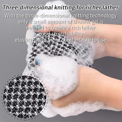 2-piece Japanese back scrubber set, exfoliating shower towel, extra-long exfoliating washcloth for men and women, scrub cloth for body cleansing and massage (black) - Image 4
