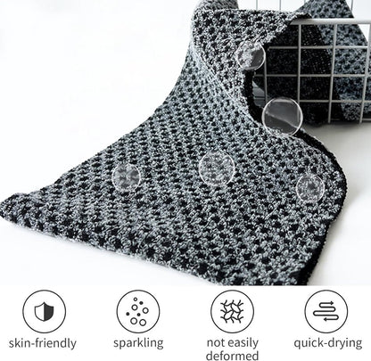 2-piece Japanese back scrubber set, exfoliating shower towel, extra-long exfoliating washcloth for men and women, scrub cloth for body cleansing and massage (black) - Image 5