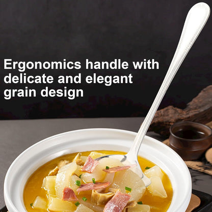 2-piece gravy spoon, small spoon with spout, 18/10 stainless steel, sauce ladle for scooping gravy and sauces, 7.87 inches - Image 2