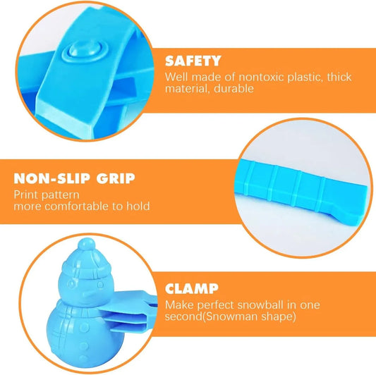 4 Pieces Snowball Maker for Children - Ball/Heart/Duck/Snowman - Safe PP Material - Image 3