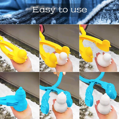 4 Pieces Snowball Maker for Children - Ball/Heart/Duck/Snowman - Safe PP Material - Image 5