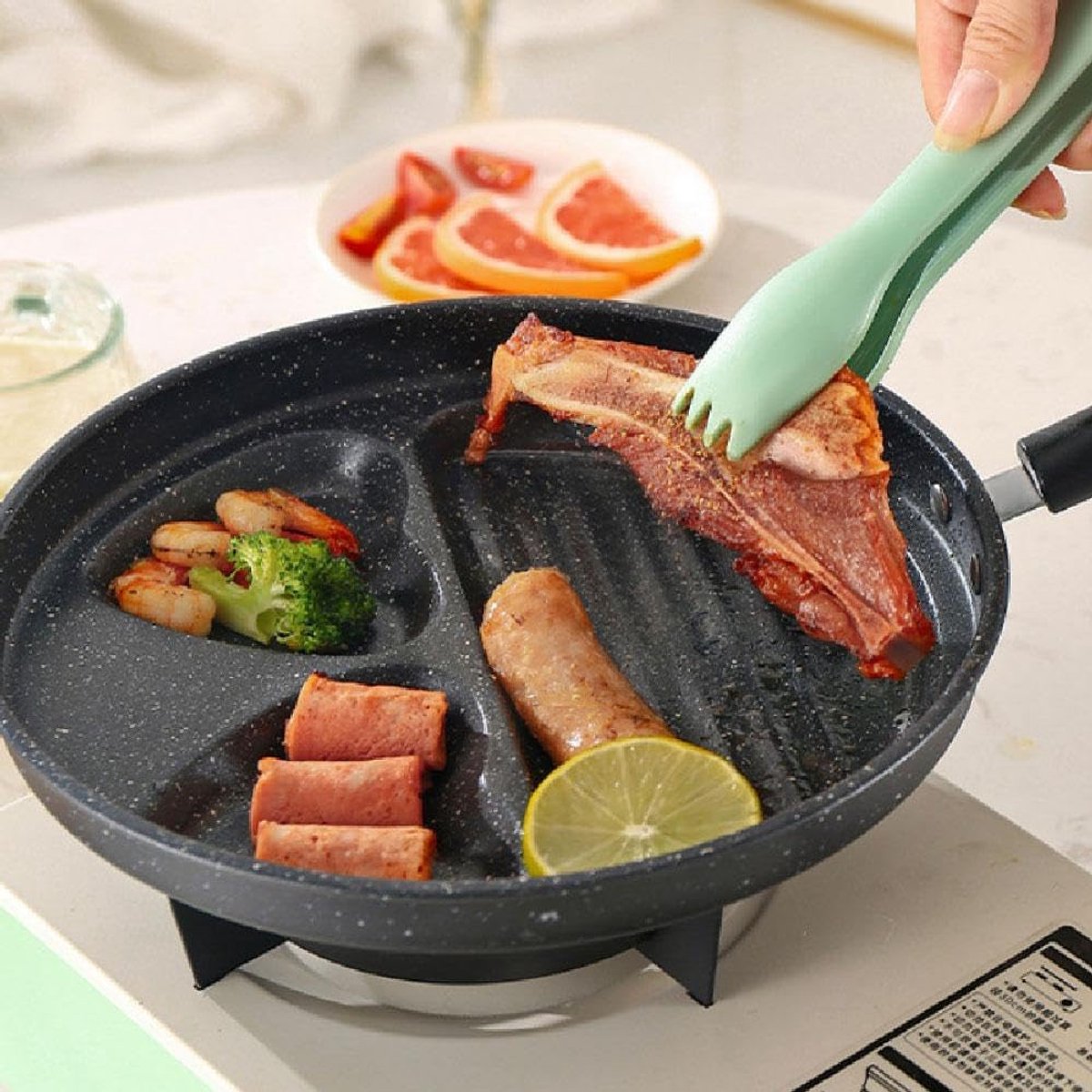 Non-stick egg pans - Cast iron egg frying pan - Breakfast burger egg pancake maker - for fried eggs, pancakes - Suitable for gas stoves and induction cooktops - Image 2