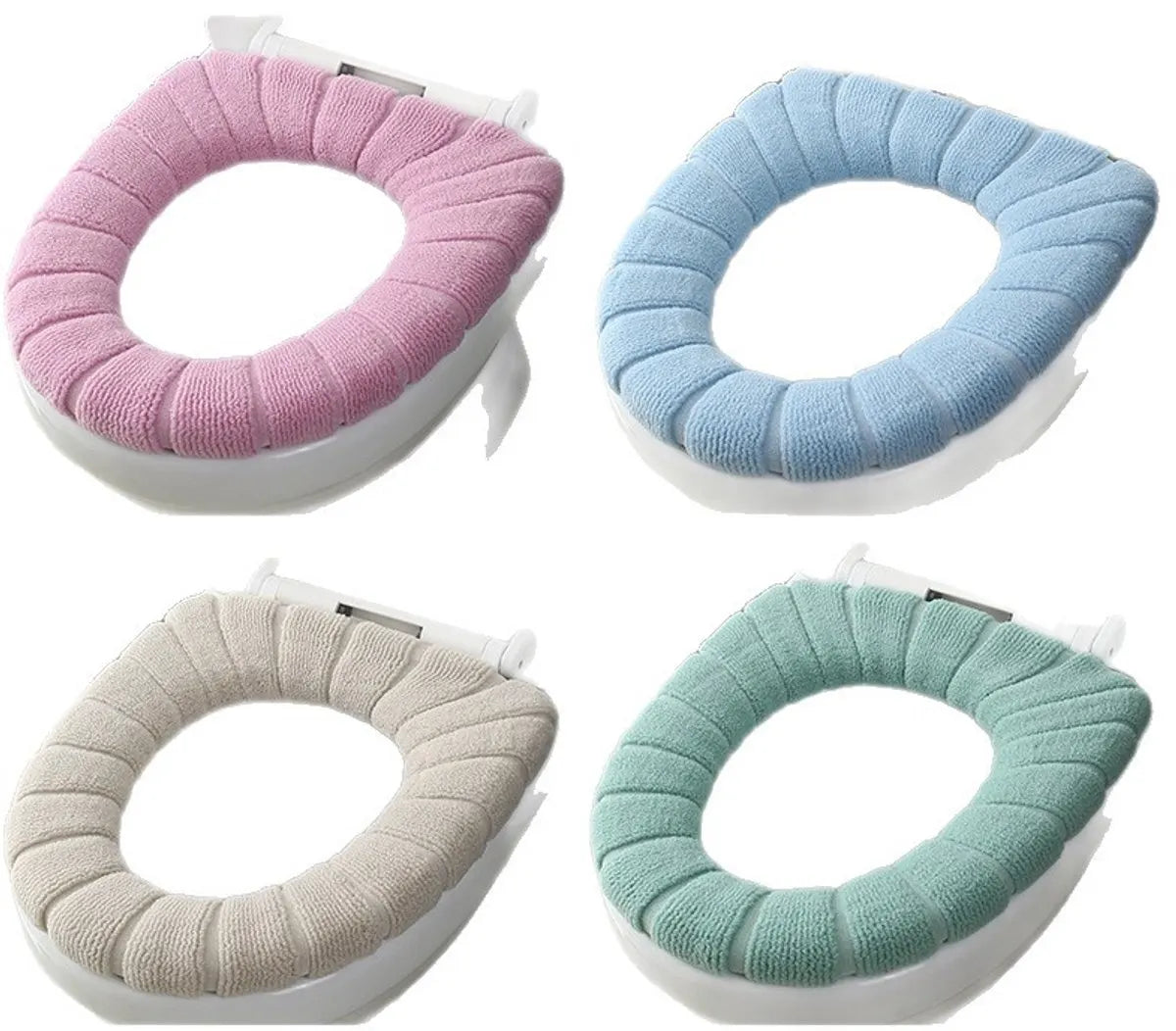 Toilet seat cushion 4-pack – Warm stretch, universal, washable