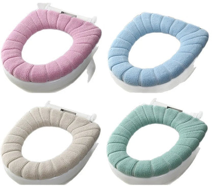 Toilet seat cushion 4-pack – Warm stretch, universal, washable
